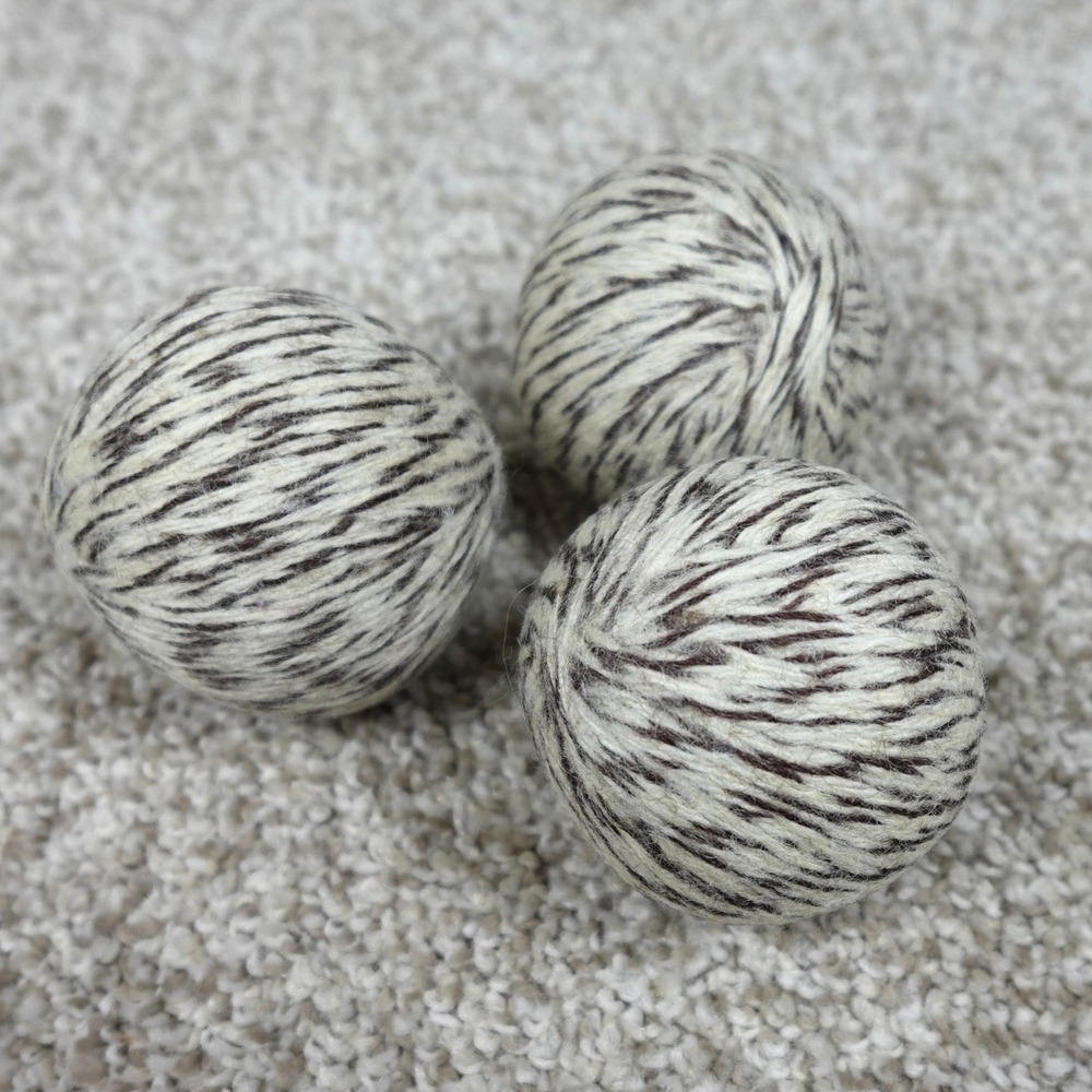 100% Wool Dryer Balls Set of 3 Marbled Cream Brown Oak Tweed Laundry Balls
